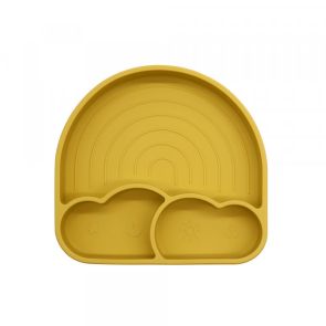Тарелка силиконовая секционная на присоске Twins Rainbow TR-03-110, mango, желтый