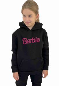 Утепленное худи на флисе "Barbie" (глиттер)