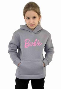 Утепленное худи на флисе "Barbie" (лого)