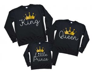 Набор свитшотов для королевской семьи "King Queen Little Prince"