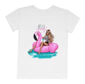 Женская футболка бойфренд "HELLO SUMMER"