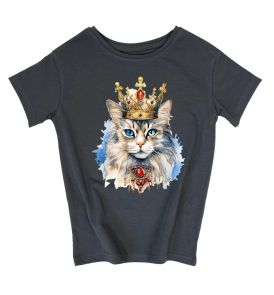 Женская футболка с принтом "Кошка в короне"