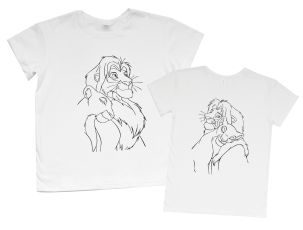 Женская и мужская футболки набором "Львы" (контур)