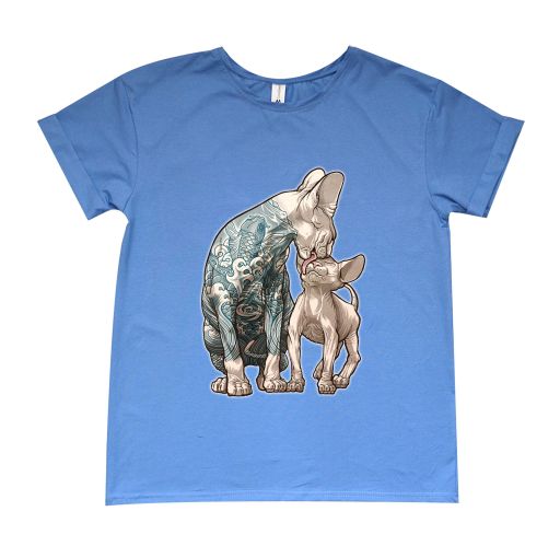 Женская приталенная футболка "Коты сфинксы"