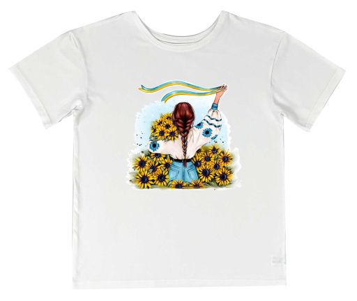 Жіноча футболка "Дівчина у полі соняшників"