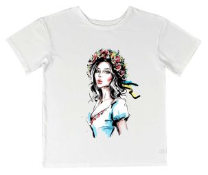 Жіноча футболка "Дівчина українка у віночку"